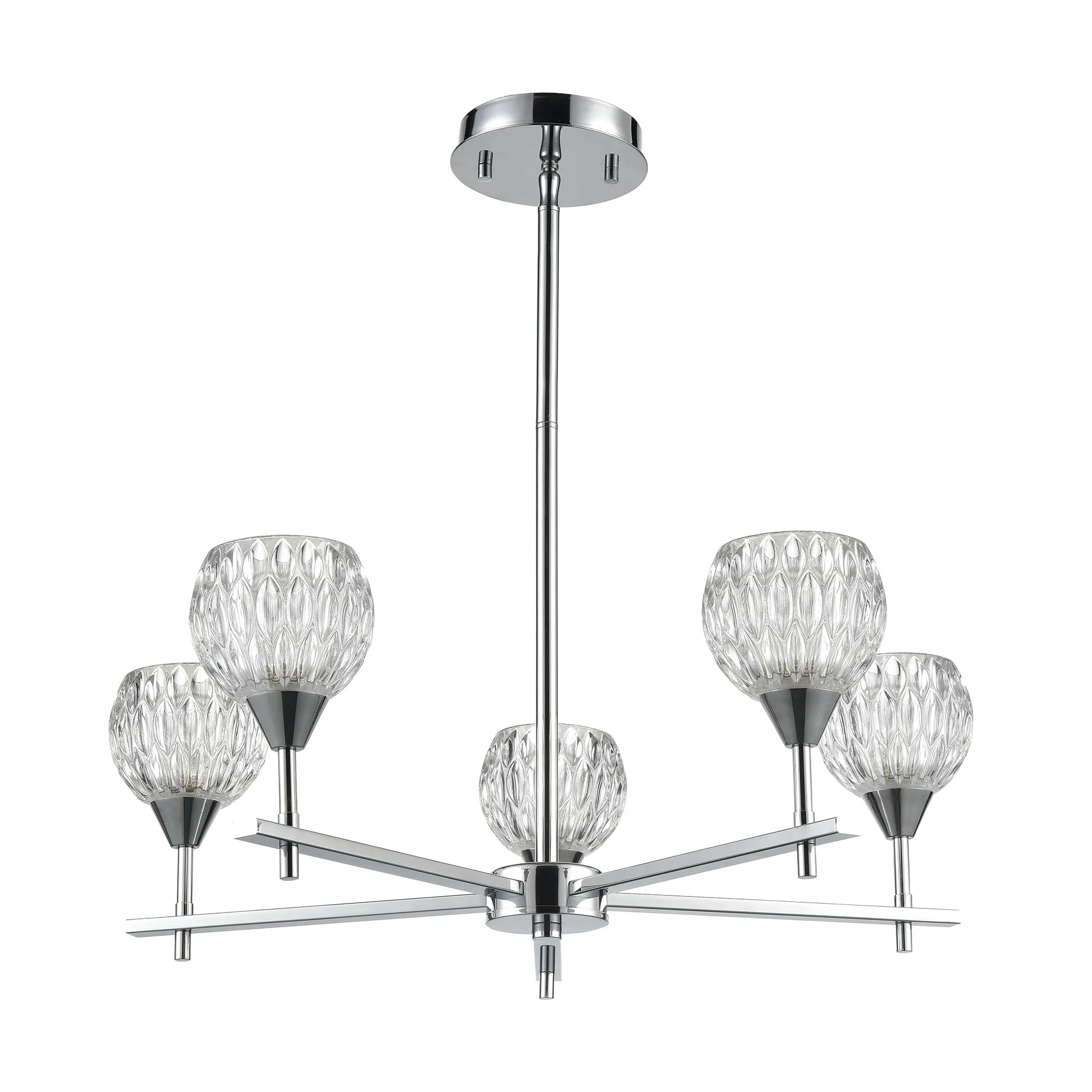 Kersey 24" Wide 5-Light Chandelier - Polished Chrome