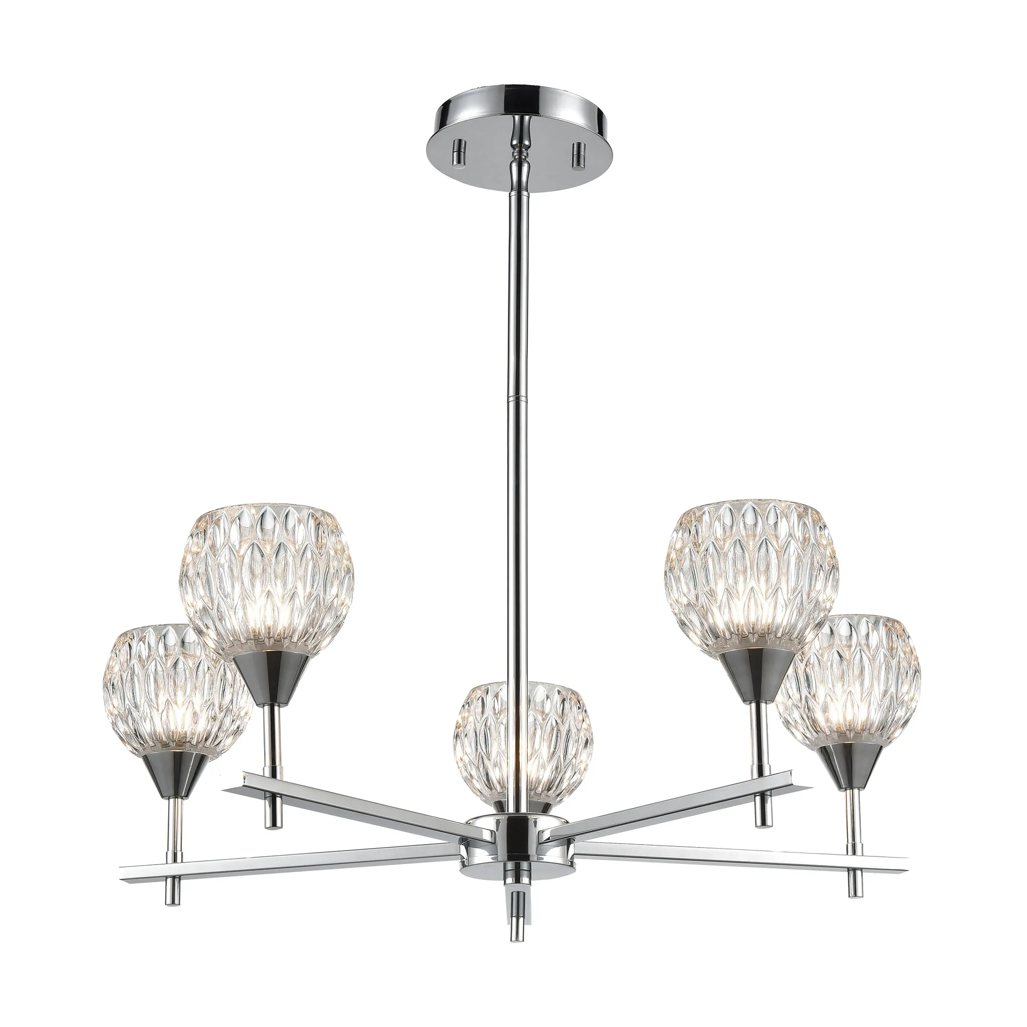 Kersey 24" Wide 5-Light Chandelier - Polished Chrome