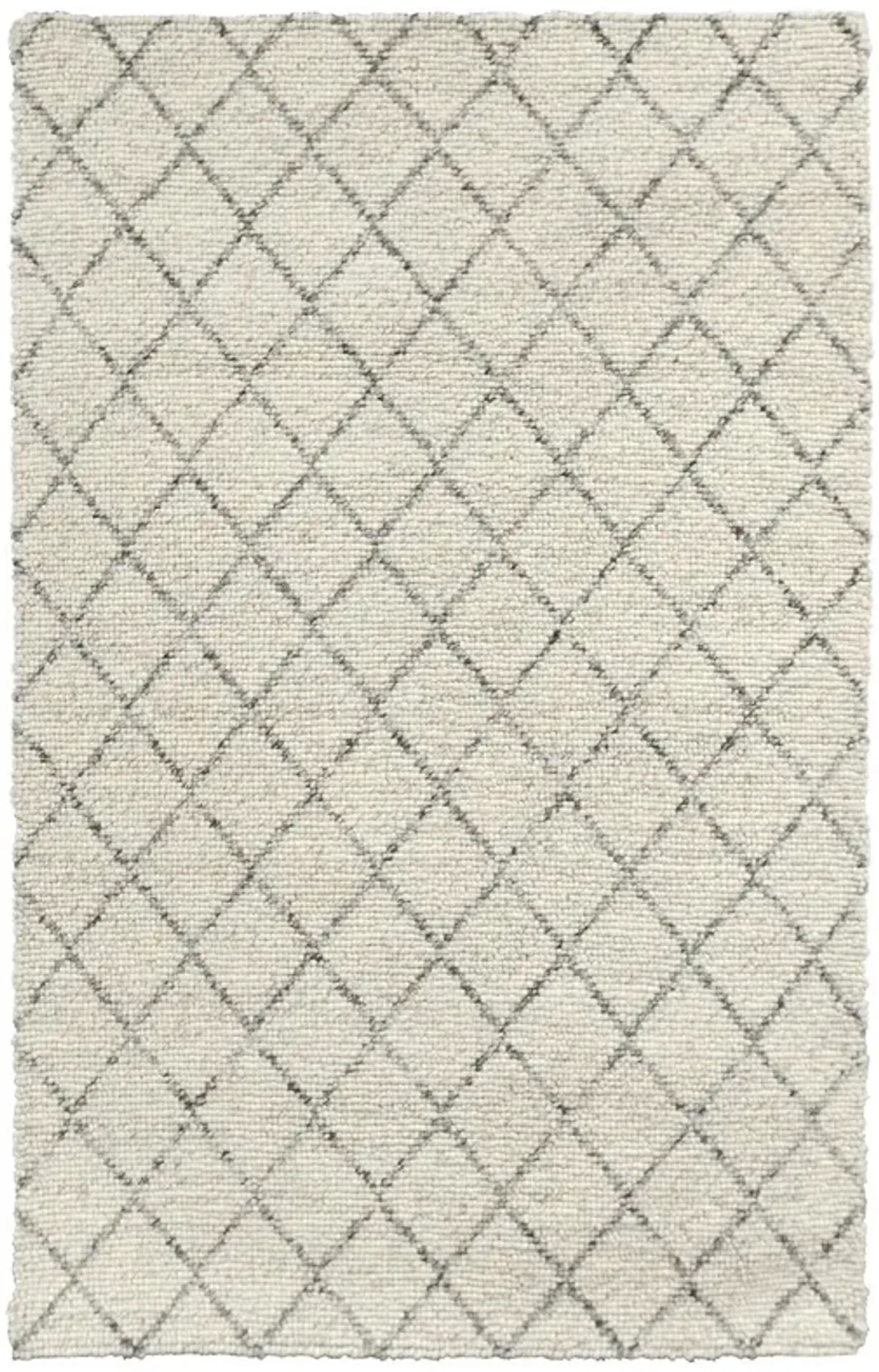 Diamond Looped Wool Ivory 9x12