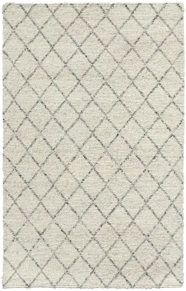 Diamond Looped Wool Ivory 9x12