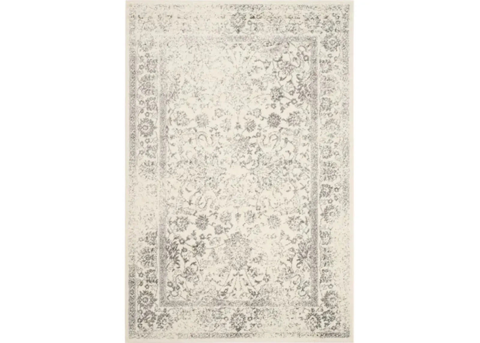 Adirondack Contemporary Ivory / Silver 2'-6" X 20' Powerloomed Rug