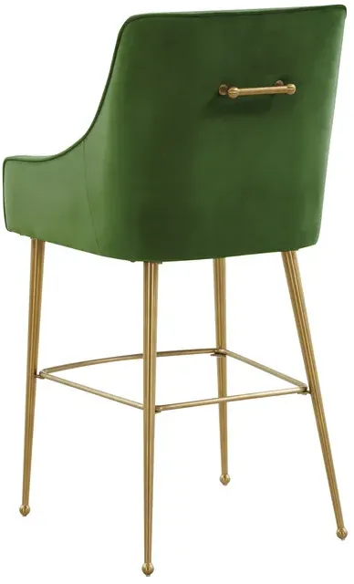 Beatrix Green Velvet Bar Stool - Gold Legs