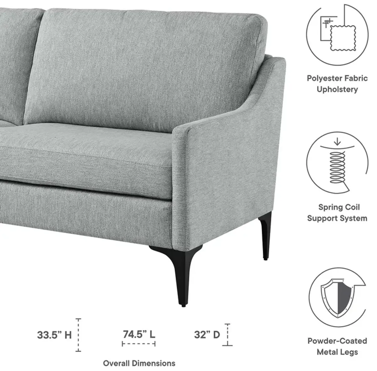 Corland Upholstered Fabric Sofa