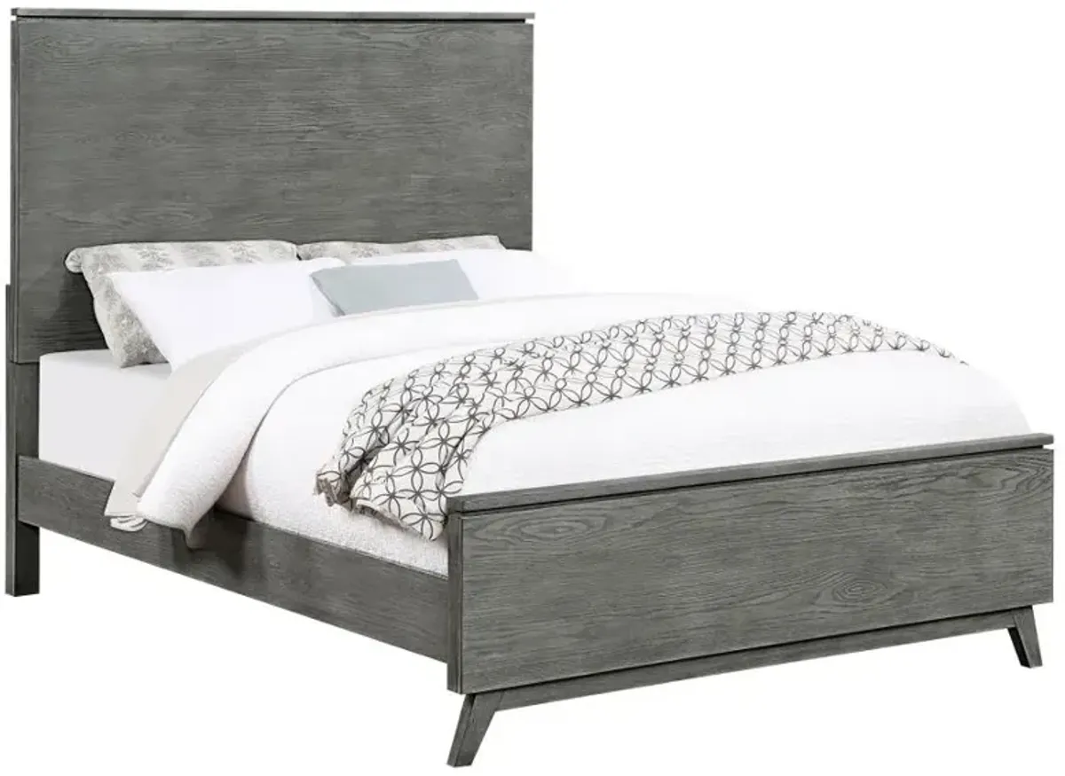 Nathan High Headboard California King Panel Bed Grey