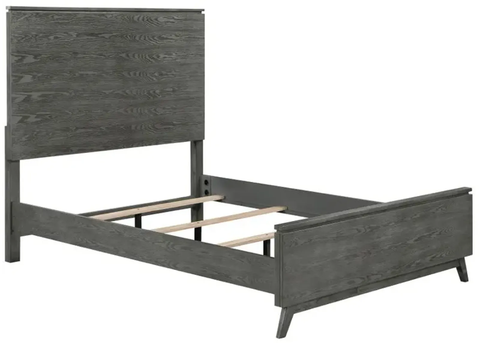 Nathan High Headboard California King Panel Bed Grey