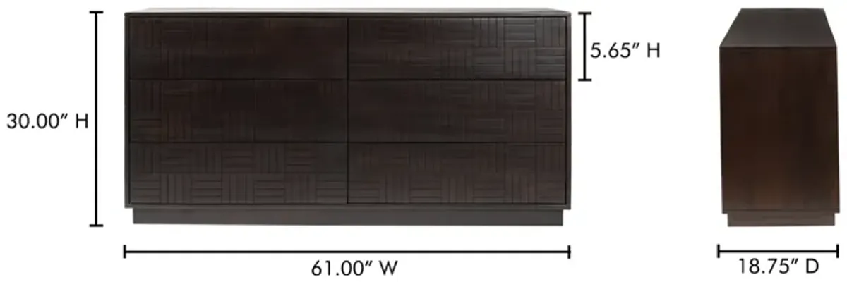 DENMAN 6 DRAWER DRESSER