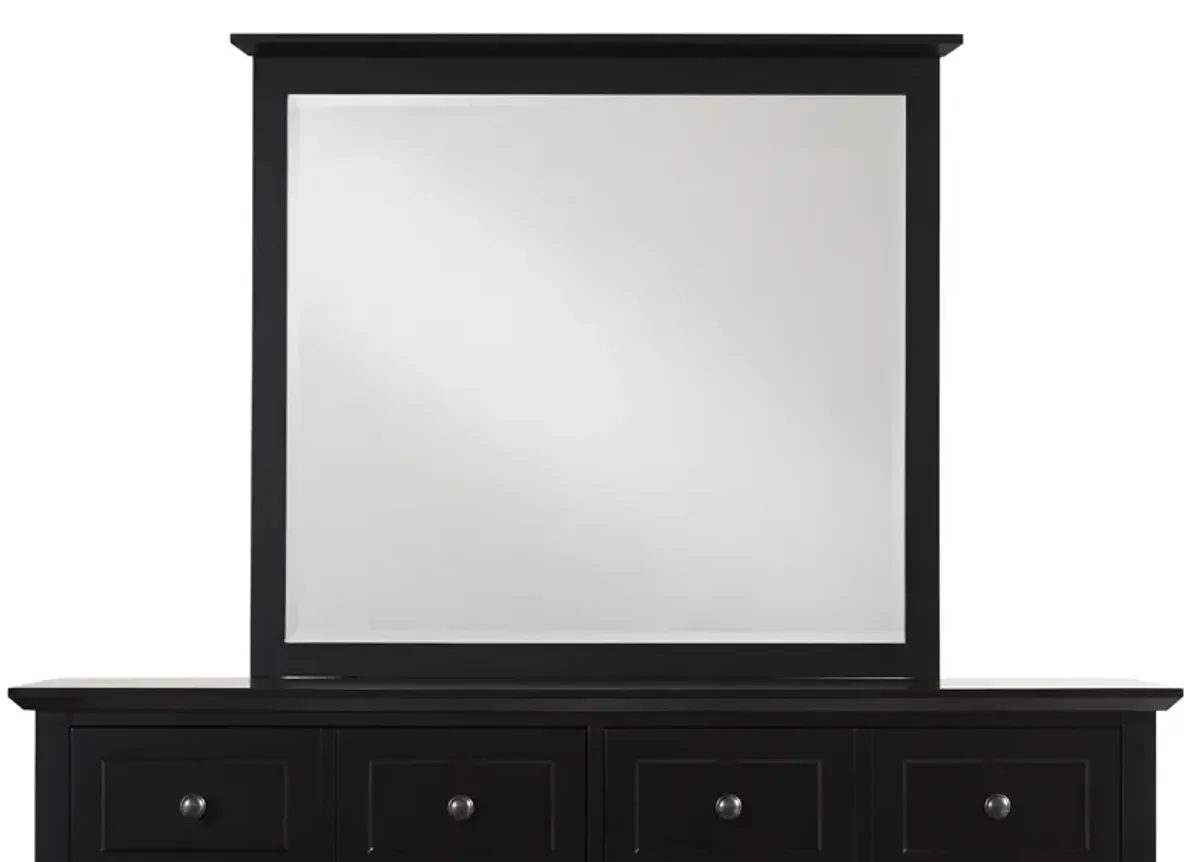 Paragon Beveled Glass Mirror in Black