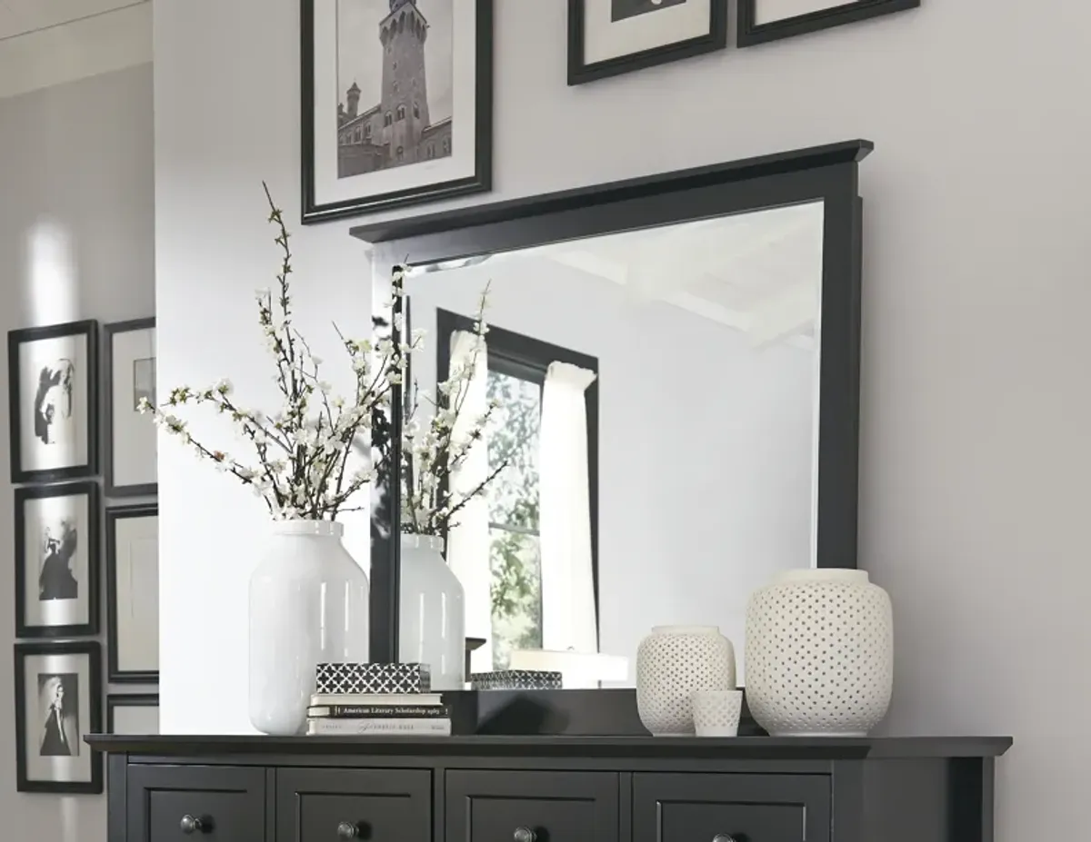 Paragon Beveled Glass Mirror in Black