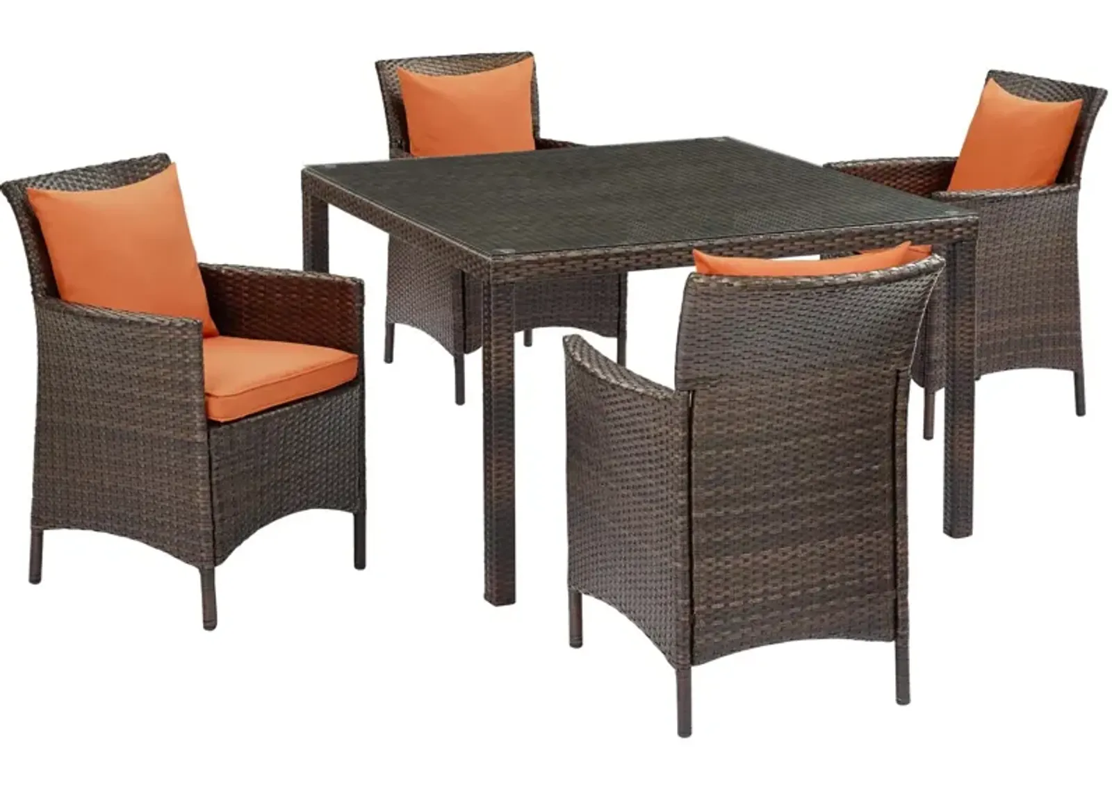 Conduit 5 Piece Outdoor Patio Wicker Rattan Set