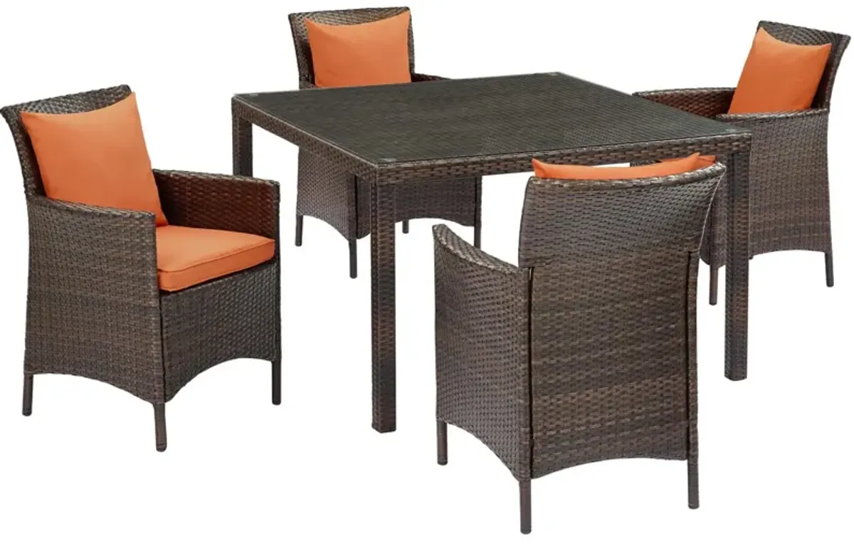 Conduit 5 Piece Outdoor Patio Wicker Rattan Set