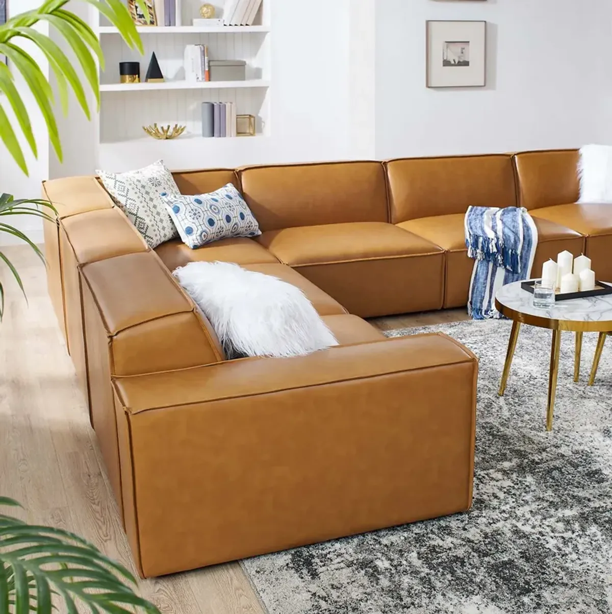 Restore 6-Piece Vegan Leather Sectional Sofa