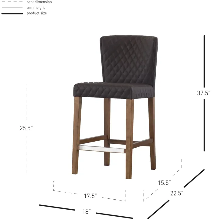 Albie Diamond Stitching Counter Stool