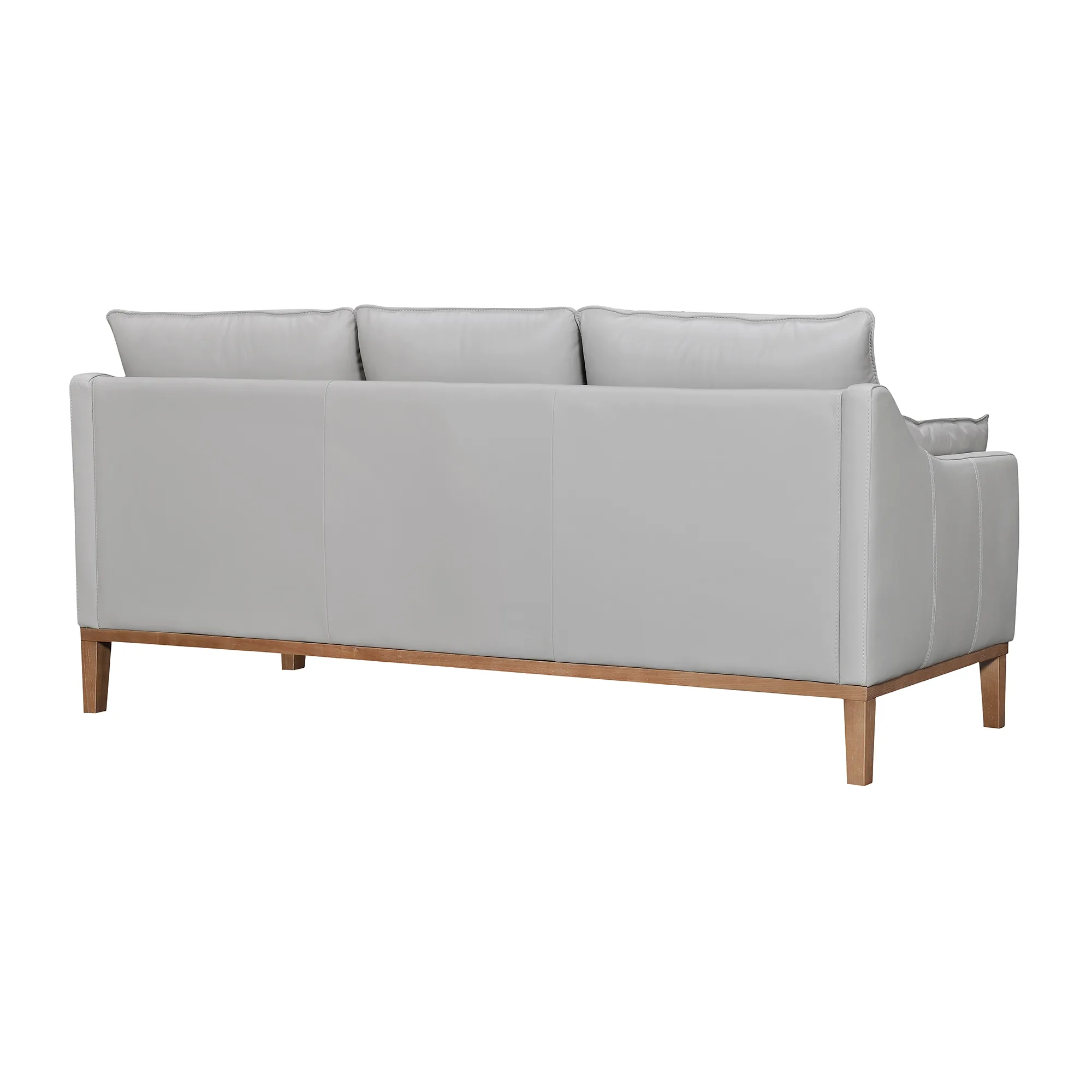 Pompeii 87" Dove Gray Leather Sofa