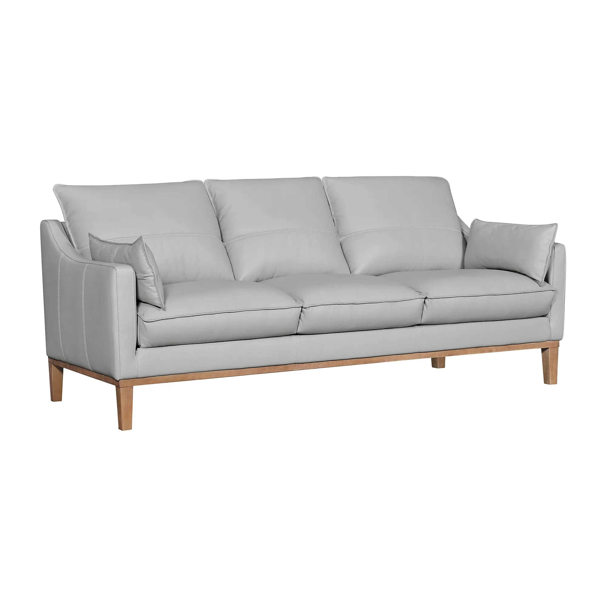 Pompeii 87" Dove Gray Leather Sofa