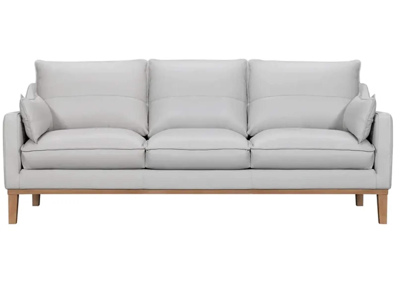 Pompeii 87" Dove Gray Leather Sofa