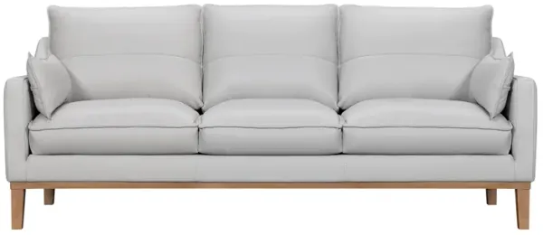 Pompeii 87" Dove Gray Leather Sofa