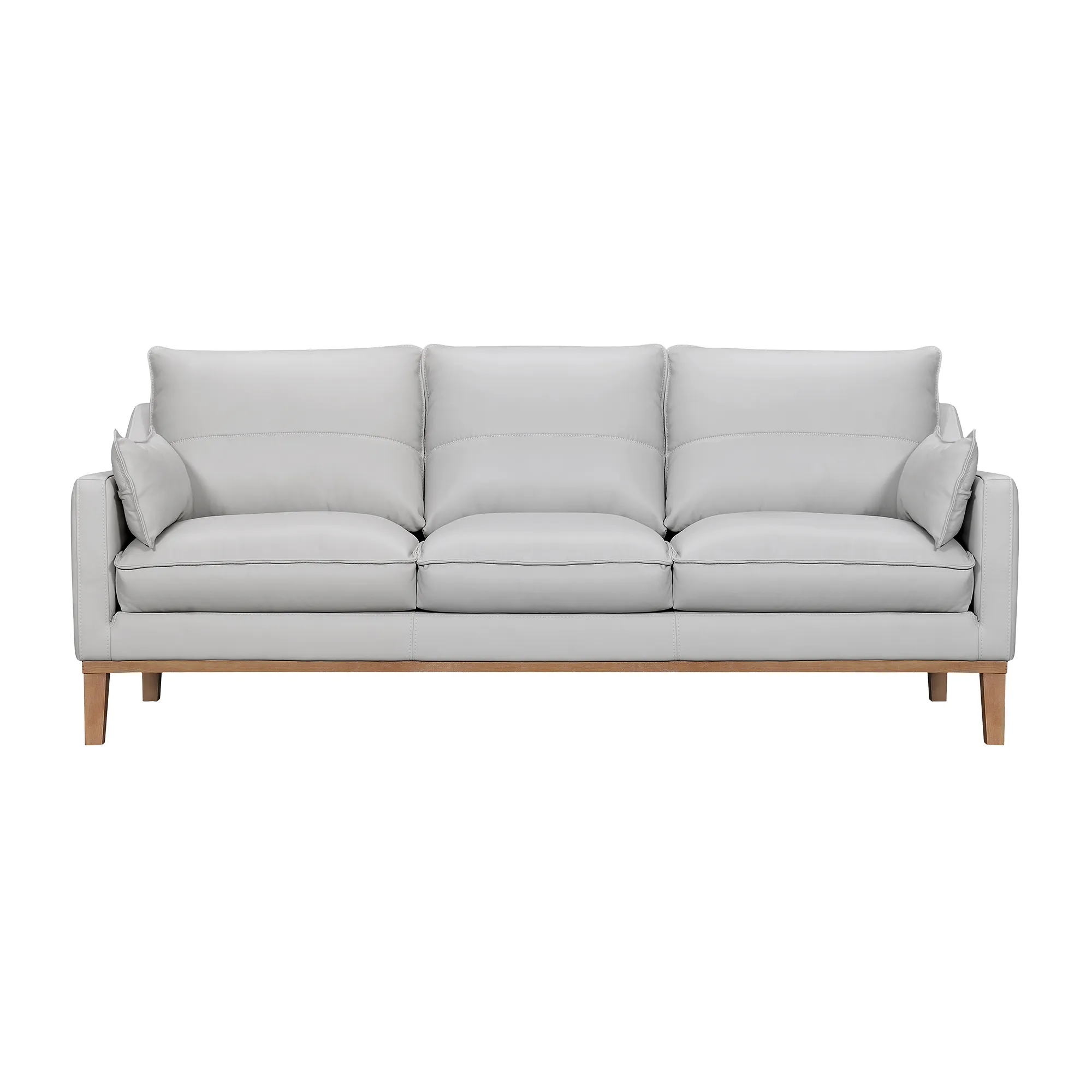 Pompeii 87" Dove Gray Leather Sofa