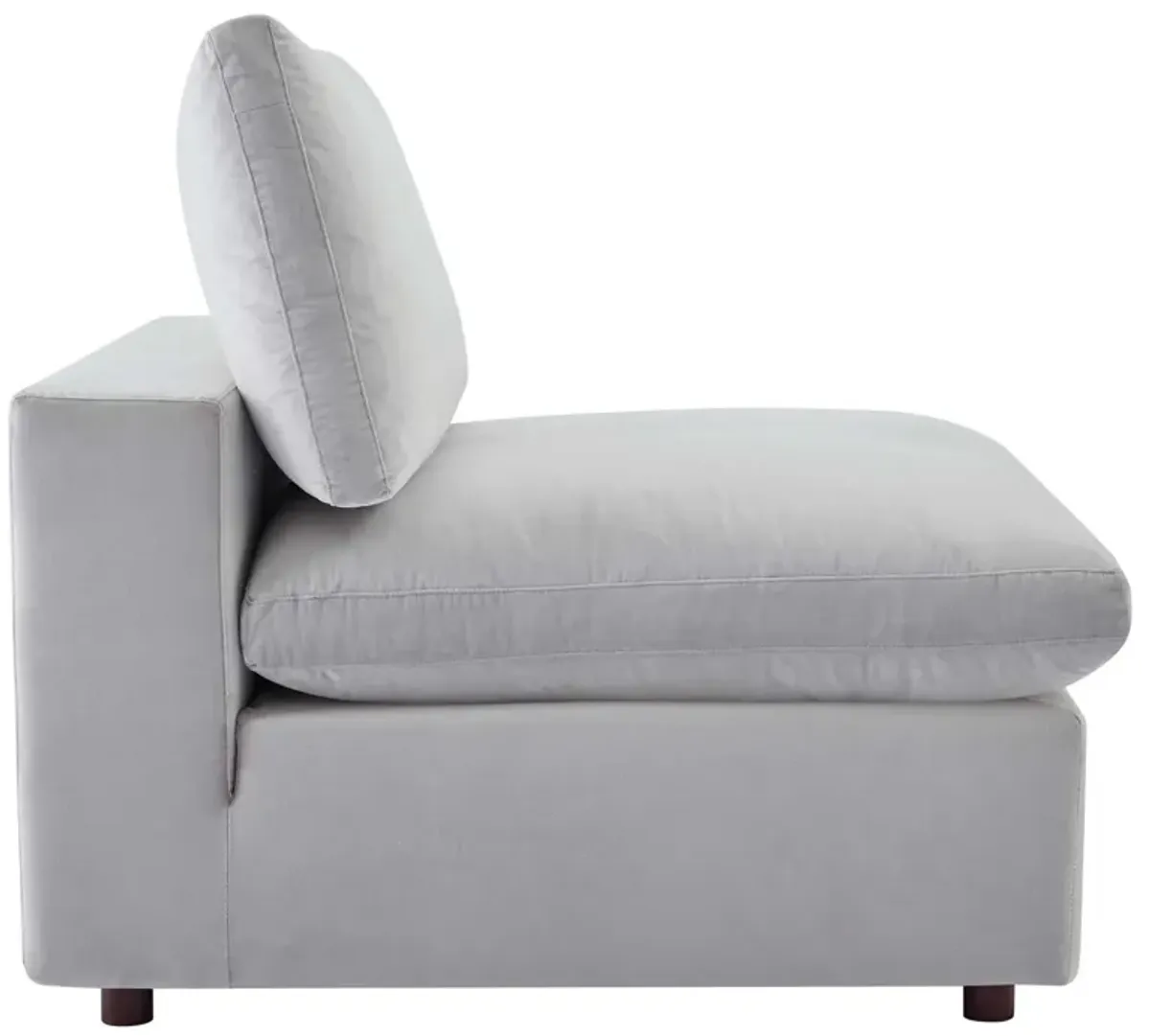 Commix Down Filled Overstuffed Performance Velvet Armless Chair