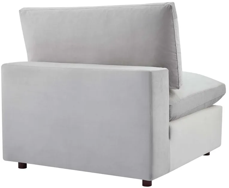 Commix Down Filled Overstuffed Performance Velvet Armless Chair