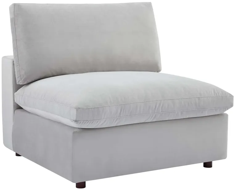 Commix Down Filled Overstuffed Performance Velvet Armless Chair