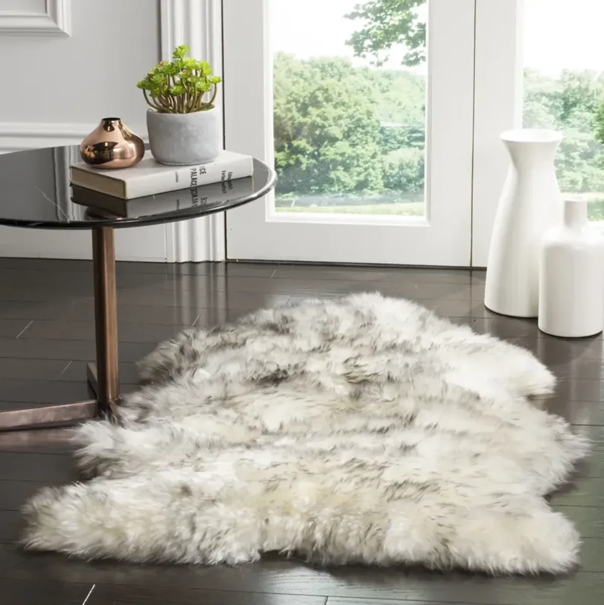 SHEEP SKIN 121 IVORY  5'-5' x 7'-7' Medium Rectangle Rug