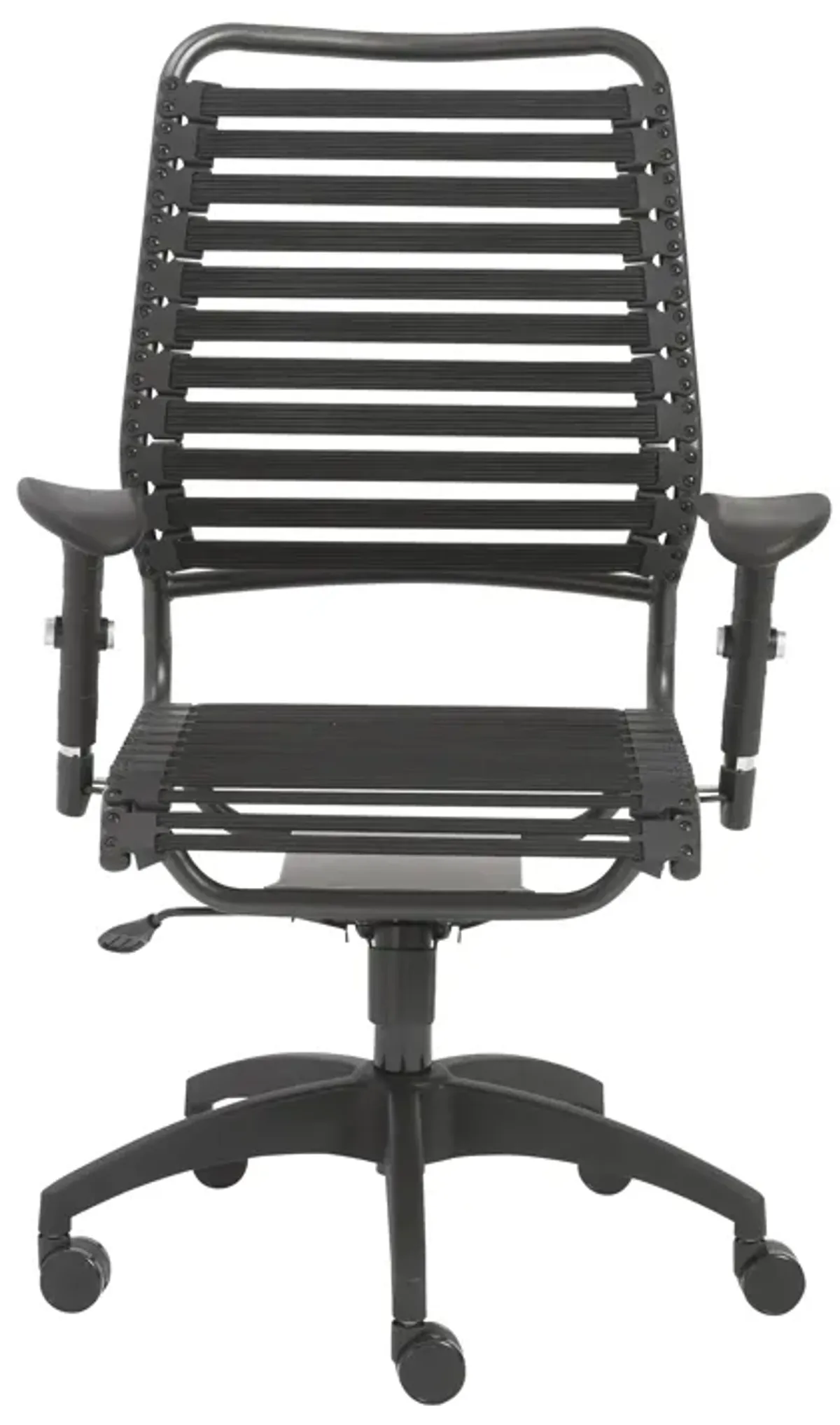 Baba Flat High Back Office Chair in Black with Graphite Black Frame and Black Base