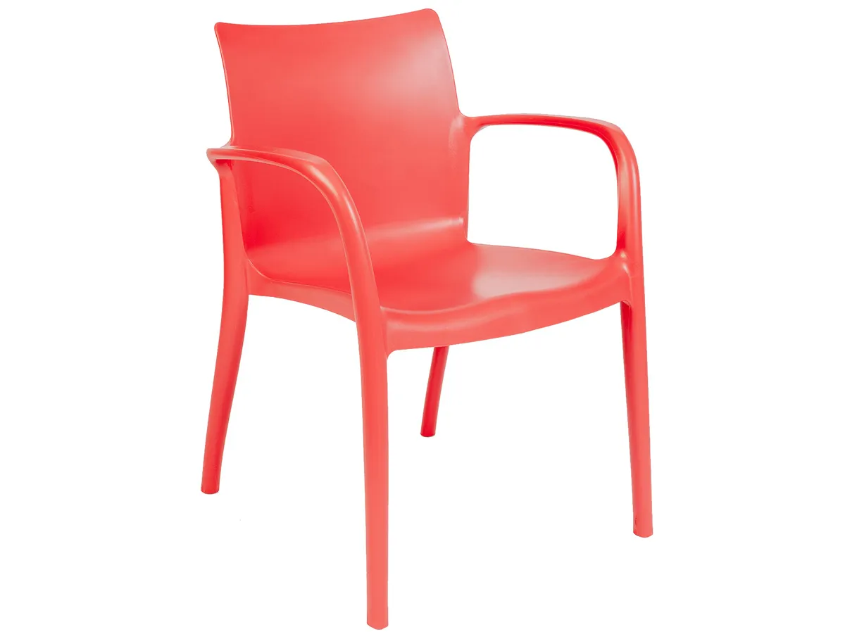 Pedro Set of 4 Stackable Armchair-Red