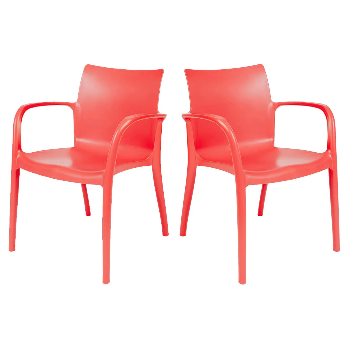 Pedro Set of 4 Stackable Armchair-Red