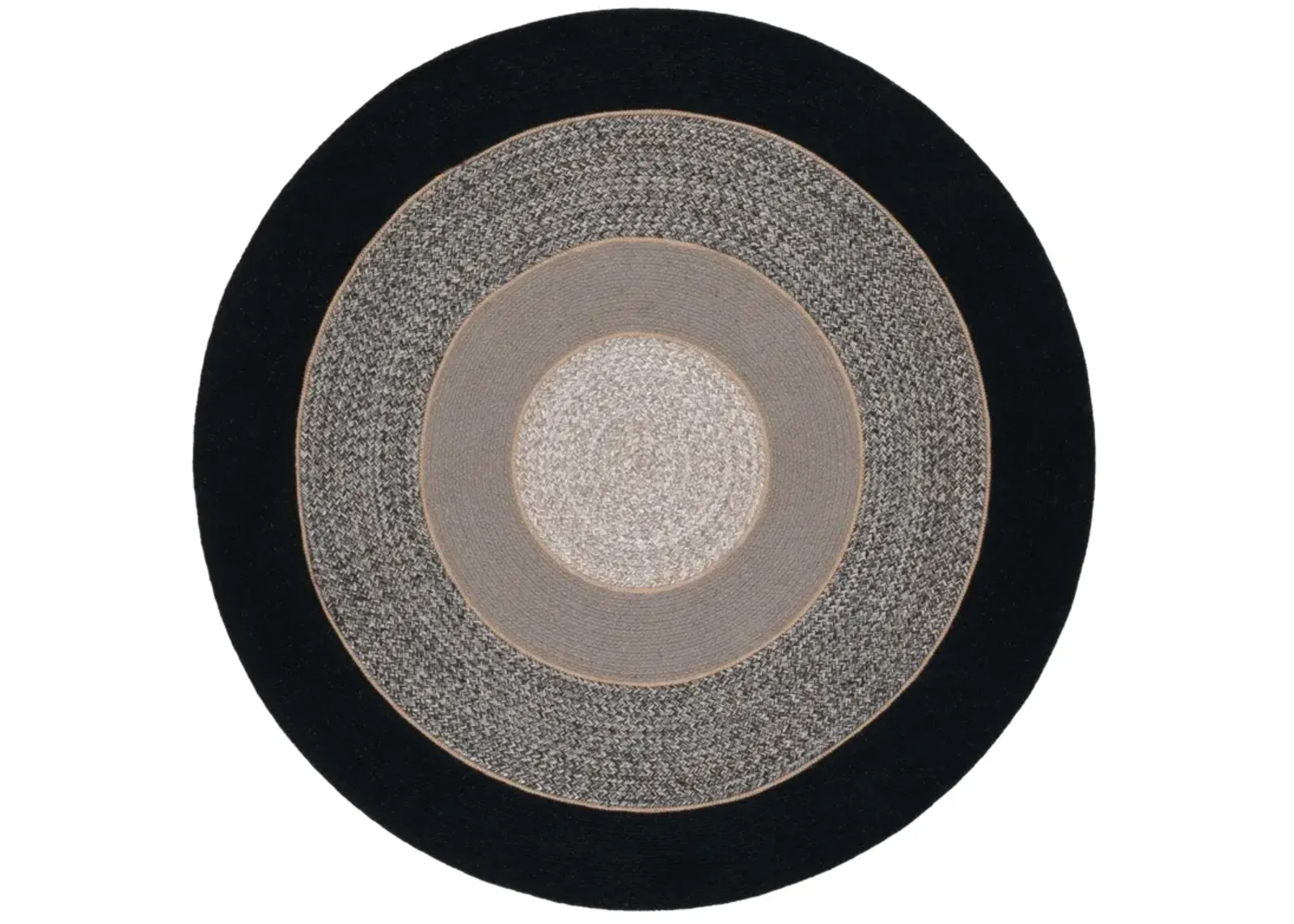 BRAIDED 756 BLACK  5' x 5' Round Round Rug