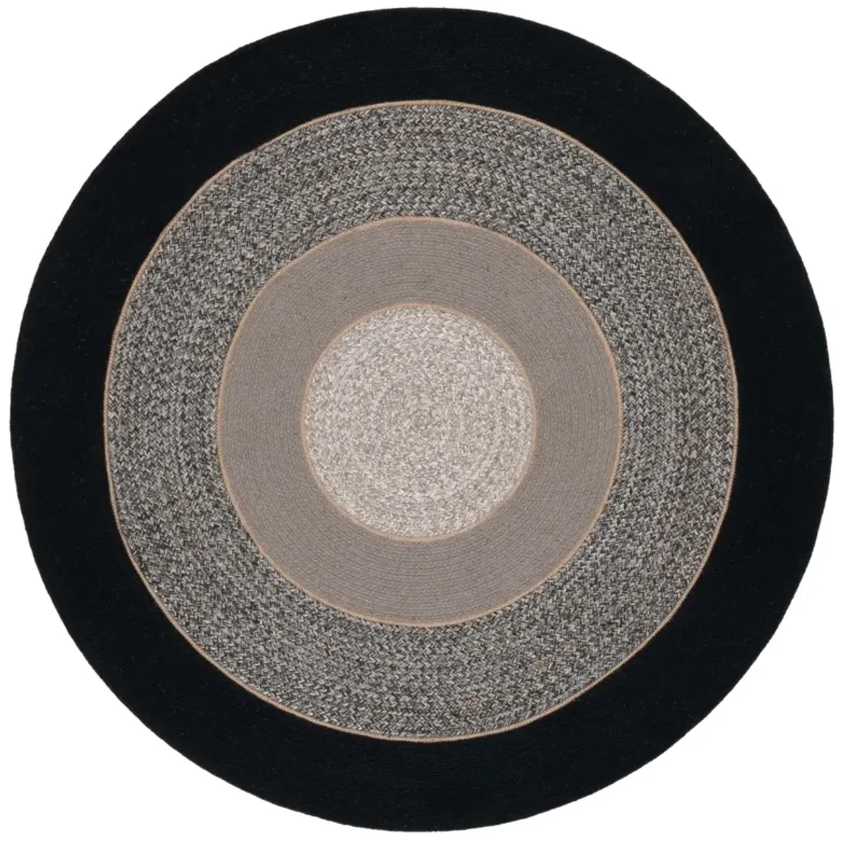 BRAIDED 756 BLACK  5' x 5' Round Round Rug