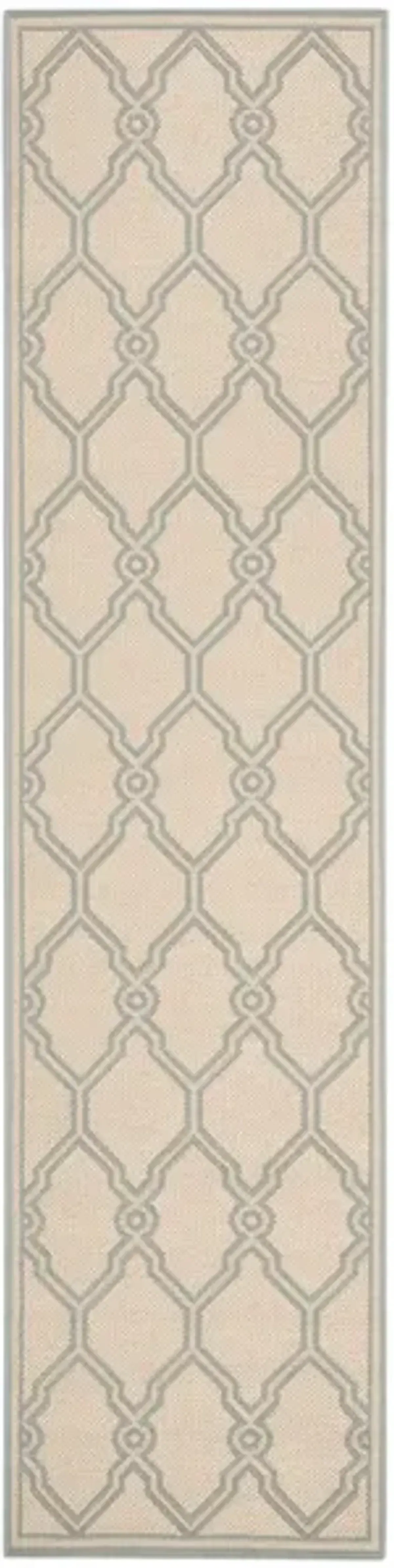 LINDEN 124 Collection LND124L-28 Cream / Aqua 2'-2" X 8'