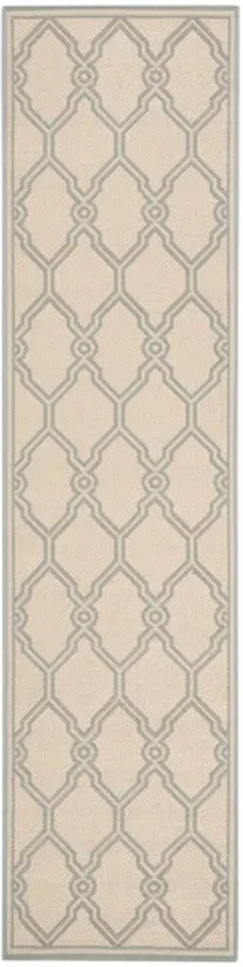 LINDEN 124 Collection LND124L-28 Cream / Aqua 2'-2" X 8'