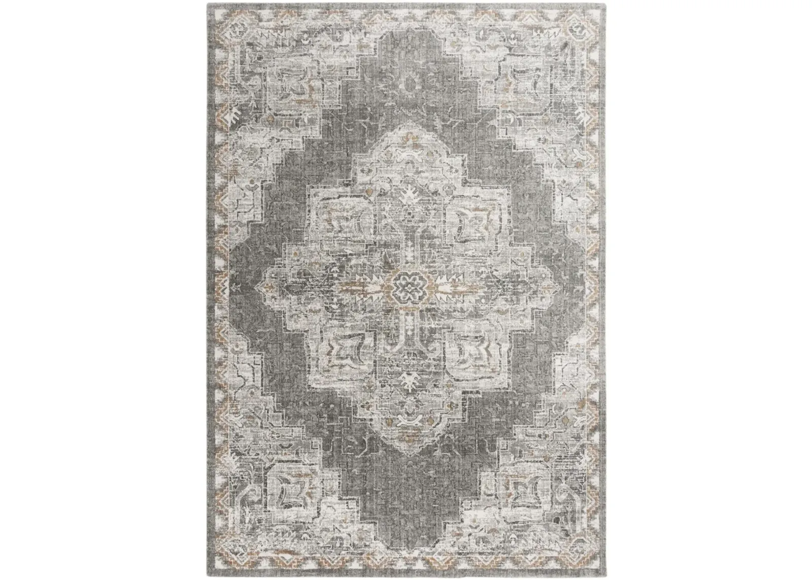 Anatolia Lt.Gray Medallion Recycled Polyester 8' x 10' Rectangle Rug