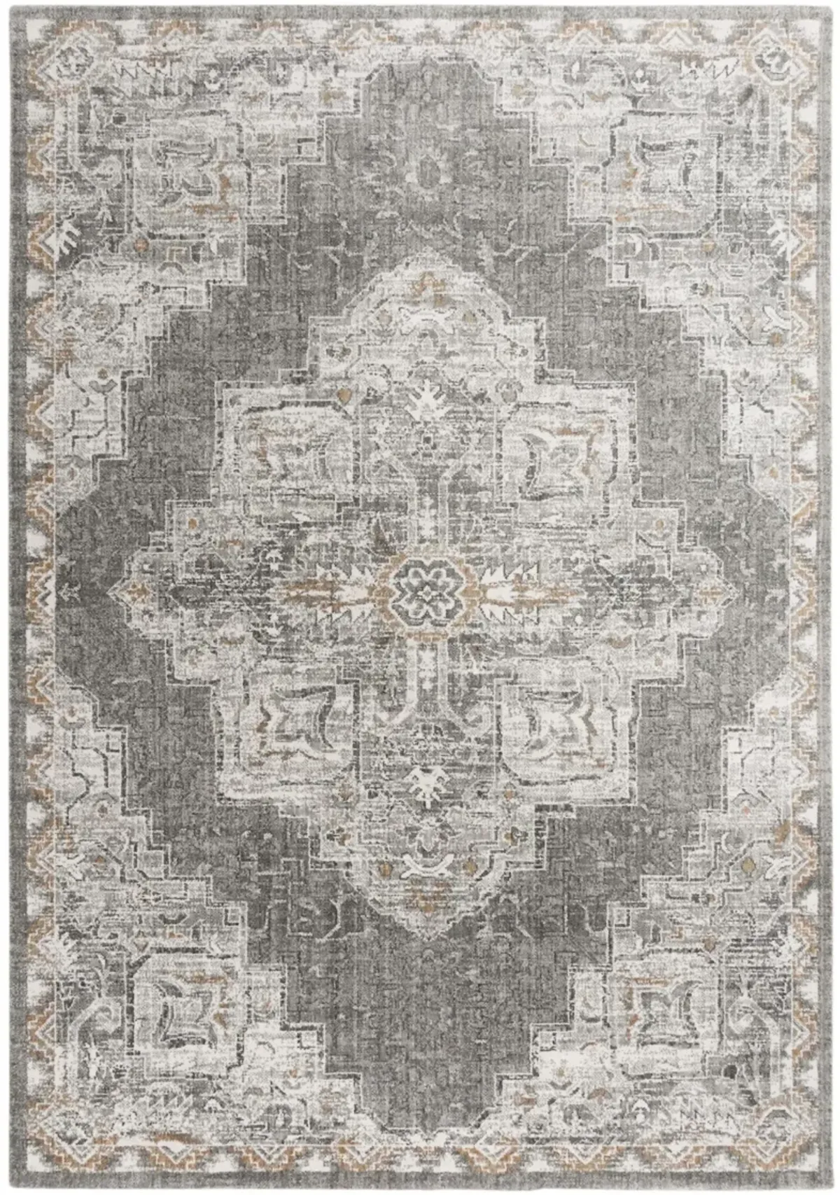 Anatolia Lt.Gray Medallion Recycled Polyester 8' x 10' Rectangle Rug