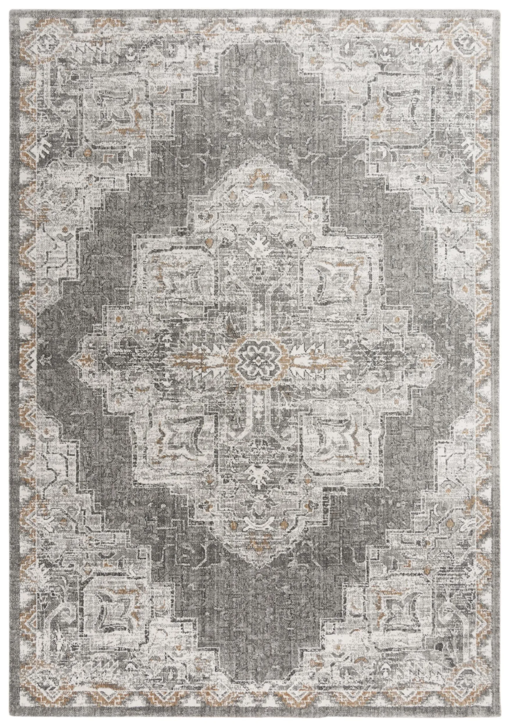 Anatolia Lt.Gray Medallion Recycled Polyester 8' x 10' Rectangle Rug