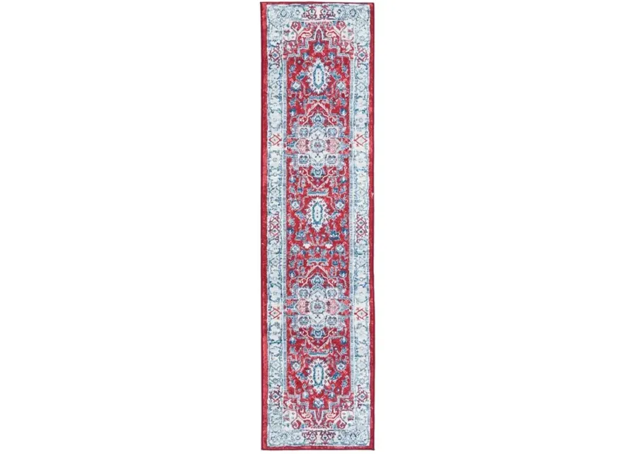 Brentwood 851 Red / Beige 2' X 8' Runner Powerloomed Rug