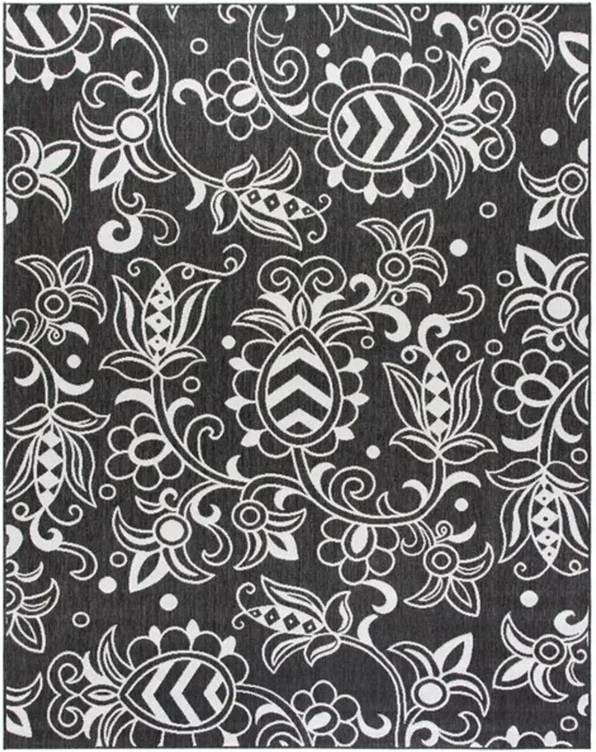 Safavieh BEACH HOUSE Collection BHS246Z-5 Black / Light Grey 5'-3" X 7'-6"