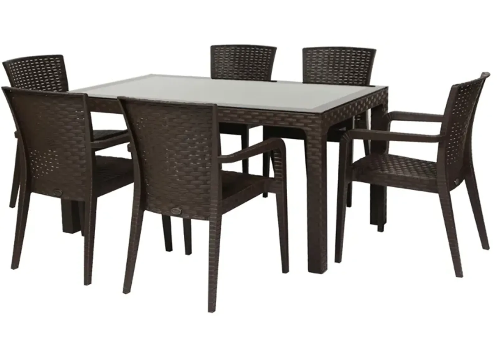 Alberta 7-Piece Dining Set-Brown