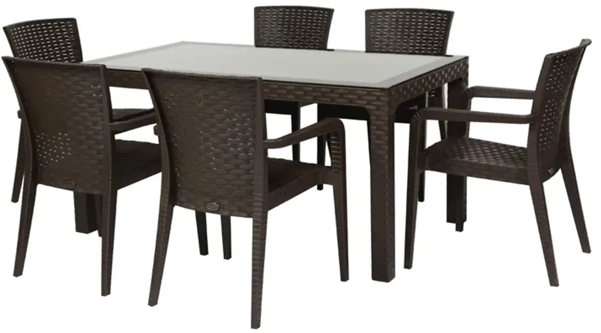 Alberta 7-Piece Dining Set-Brown