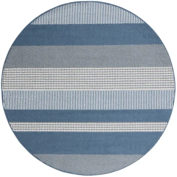 PYRAMID 244 NAVY  6'-7' x 6'-7' Round Round Rug
