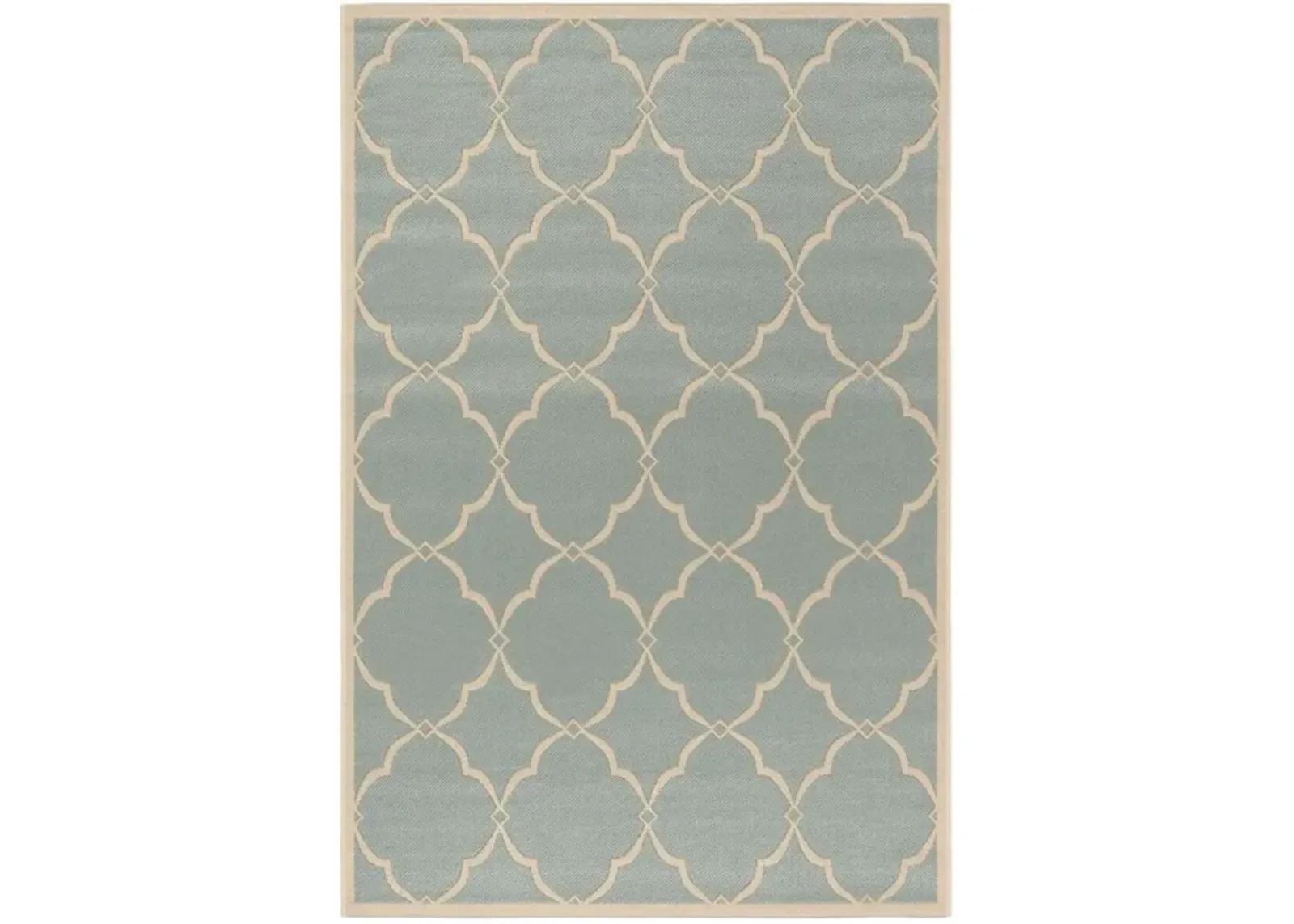 Safavieh BEACH HOUSE Collection BHS125K-4 Aqua / Cream 4' X 6'