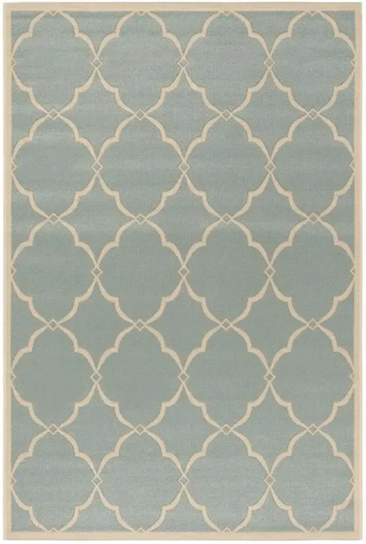 Safavieh BEACH HOUSE Collection BHS125K-4 Aqua / Cream 4' X 6'