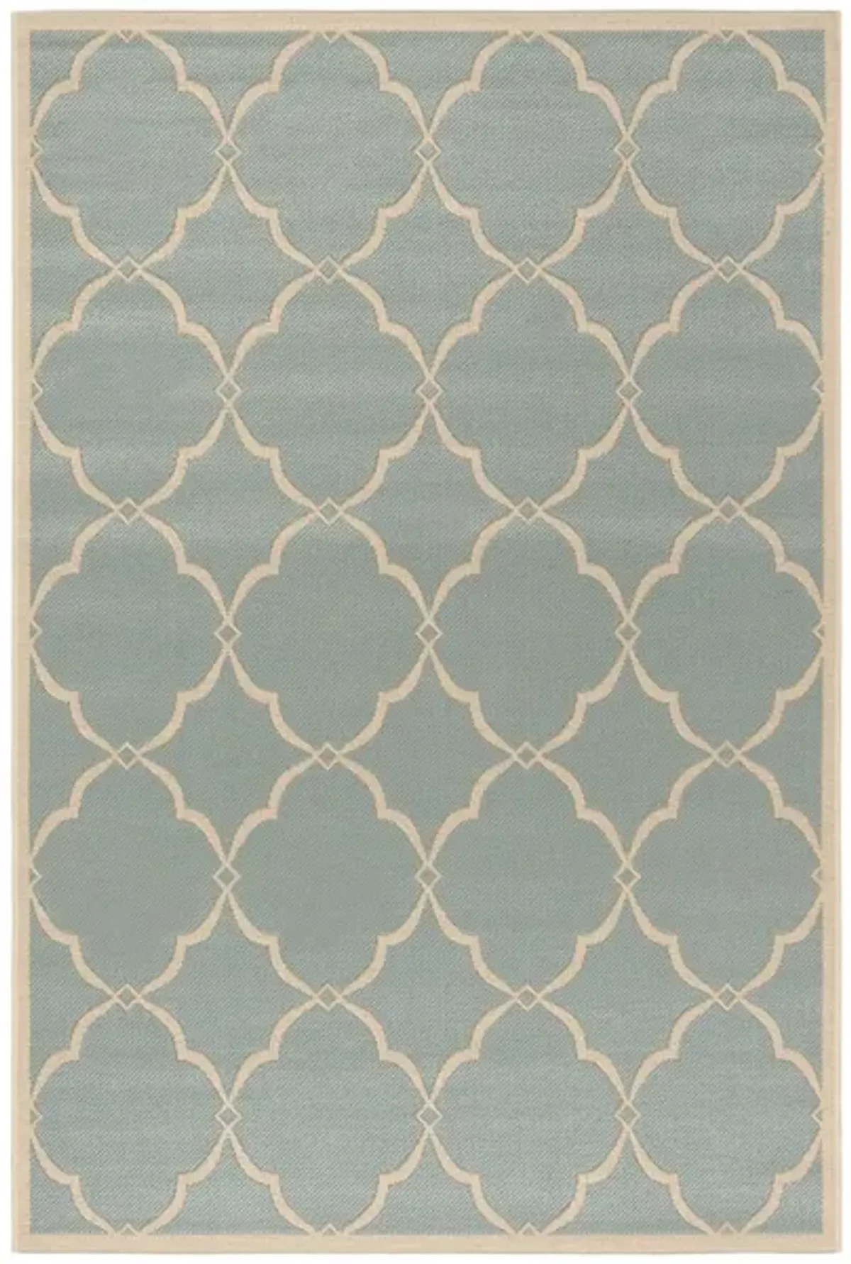 Safavieh BEACH HOUSE Collection BHS125K-4 Aqua / Cream 4' X 6'