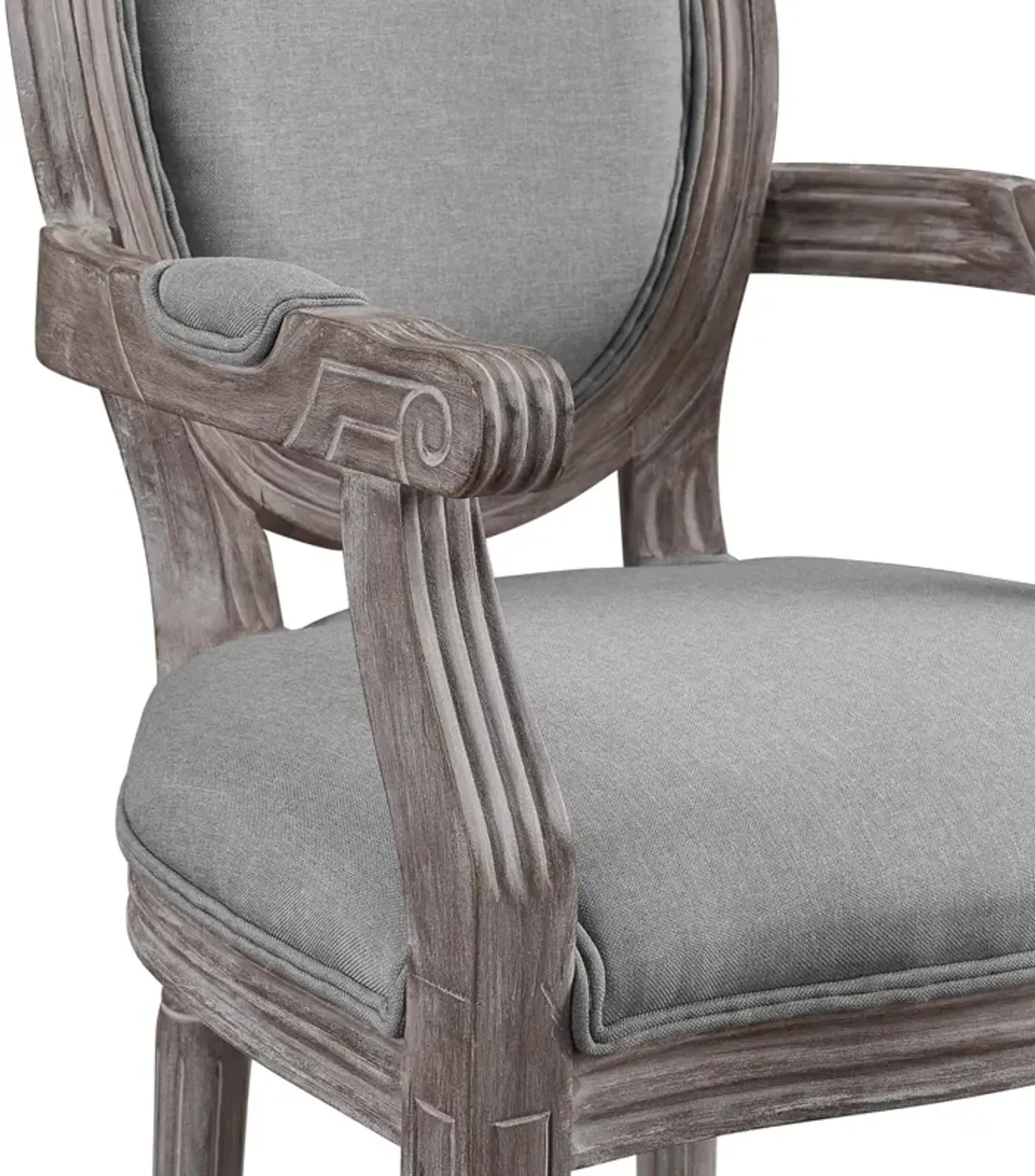 Emanate Vintage French Upholstered Fabric Dining Armchair