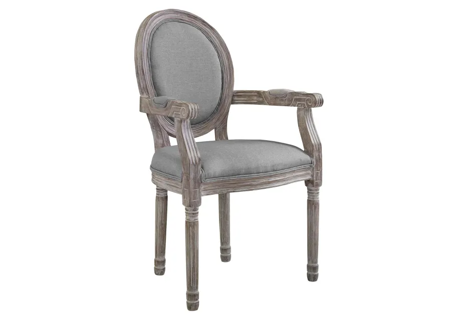 Emanate Vintage French Upholstered Fabric Dining Armchair