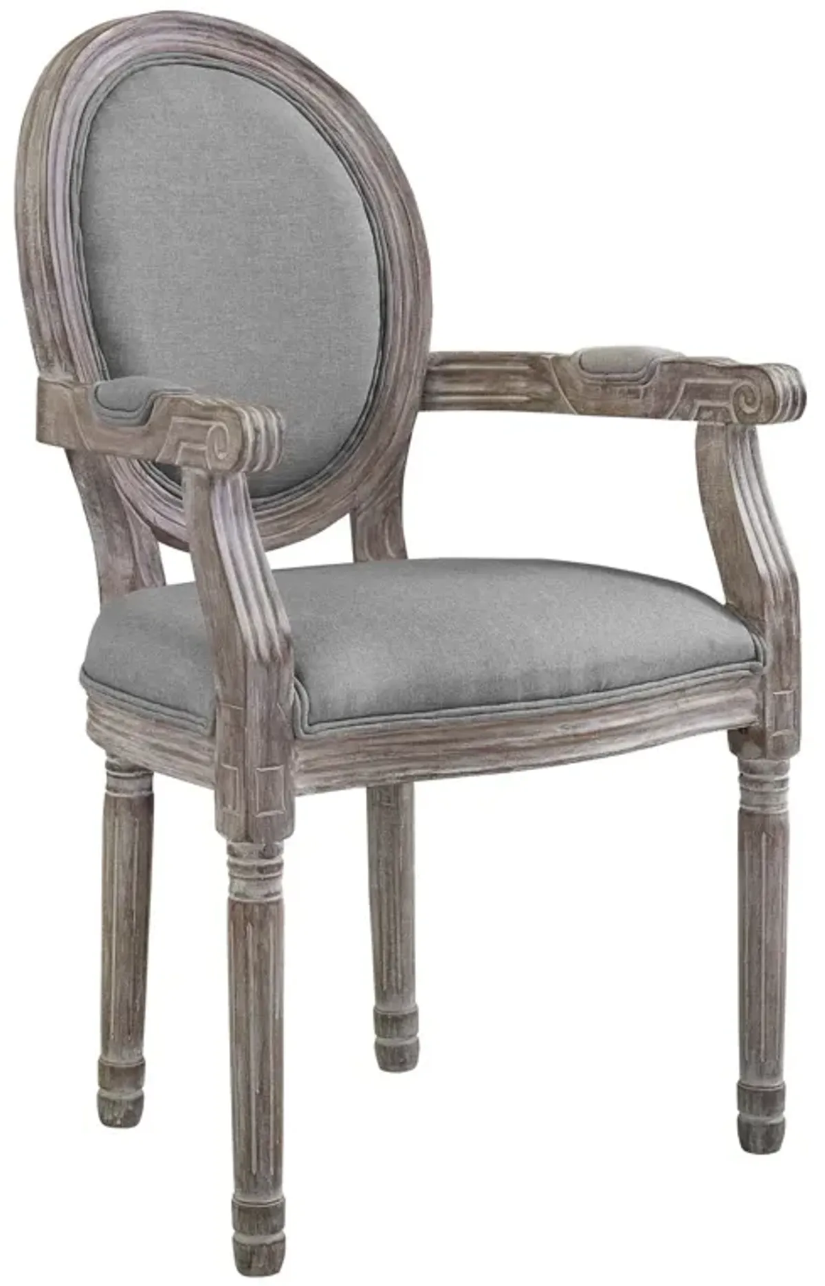 Emanate Vintage French Upholstered Fabric Dining Armchair