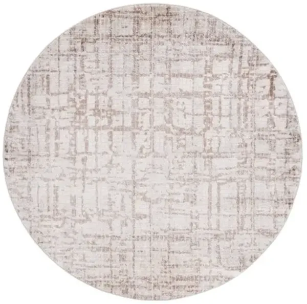PALMA 340 Brown 6'-7' X 6'-7' Round Round Rug