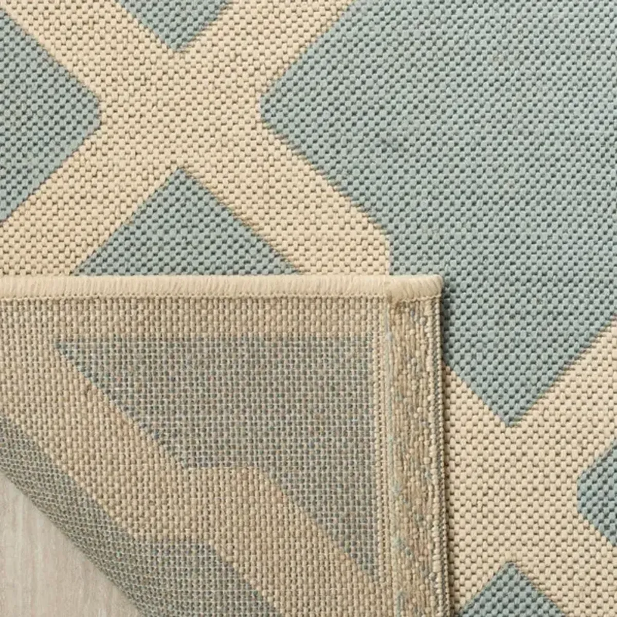 LINDEN 122 Collection LND122K-5 Aqua / Cream 5'-3" X 7'-6"