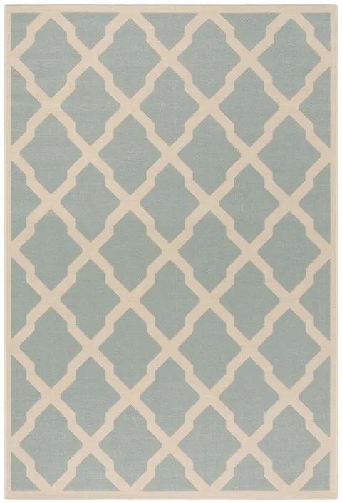 LINDEN 122 Collection LND122K-5 Aqua / Cream 5'-3" X 7'-6"