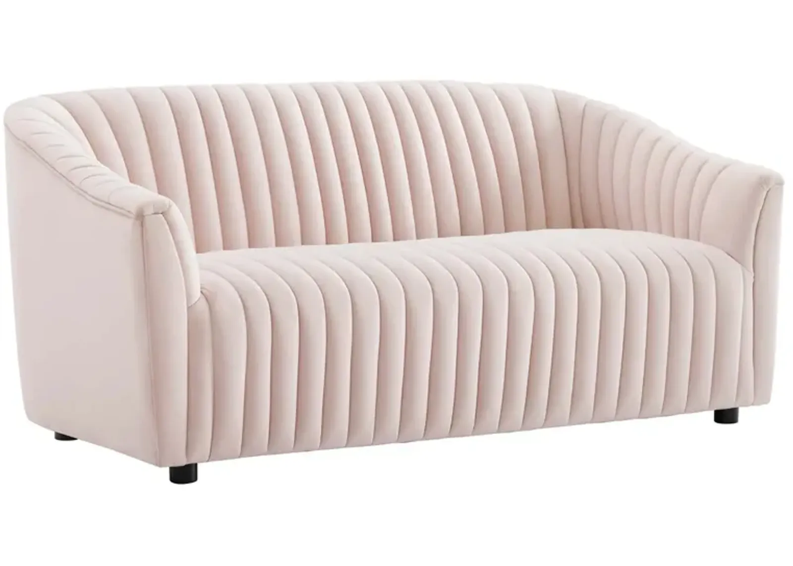 Announce Performance Velvet Channel Tufted Loveseat